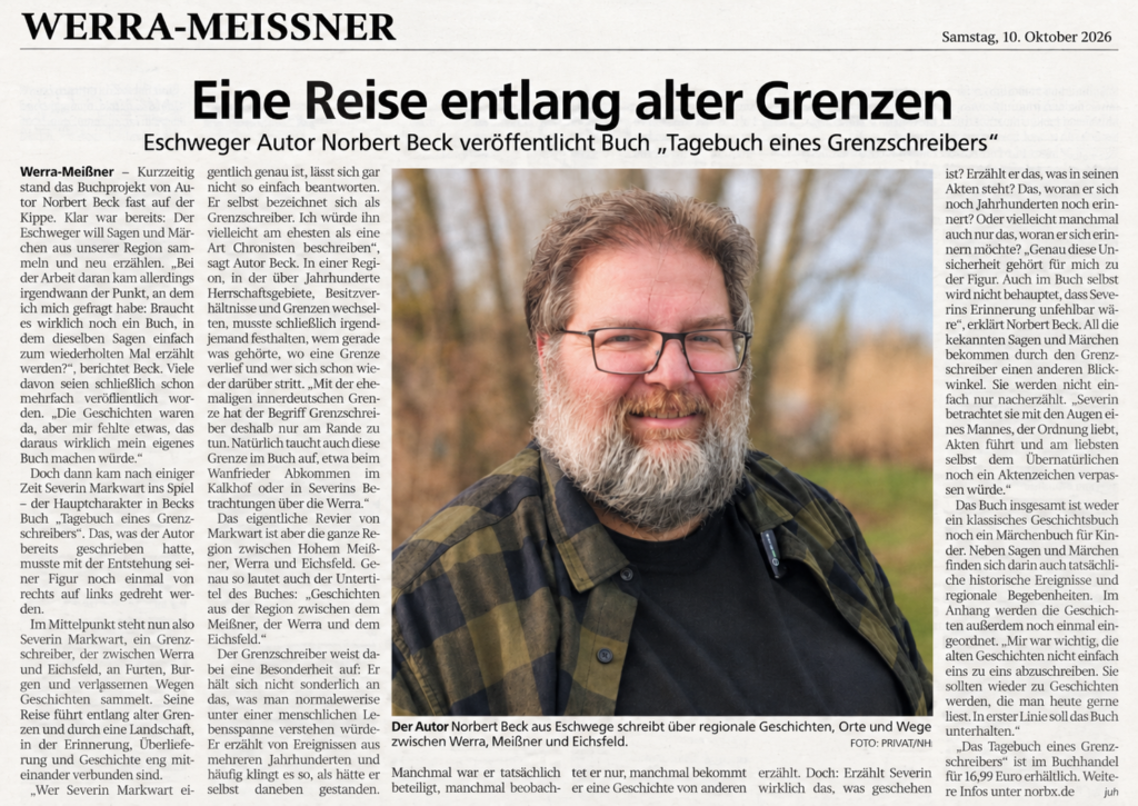 Zeitungsbericht über mein Buch