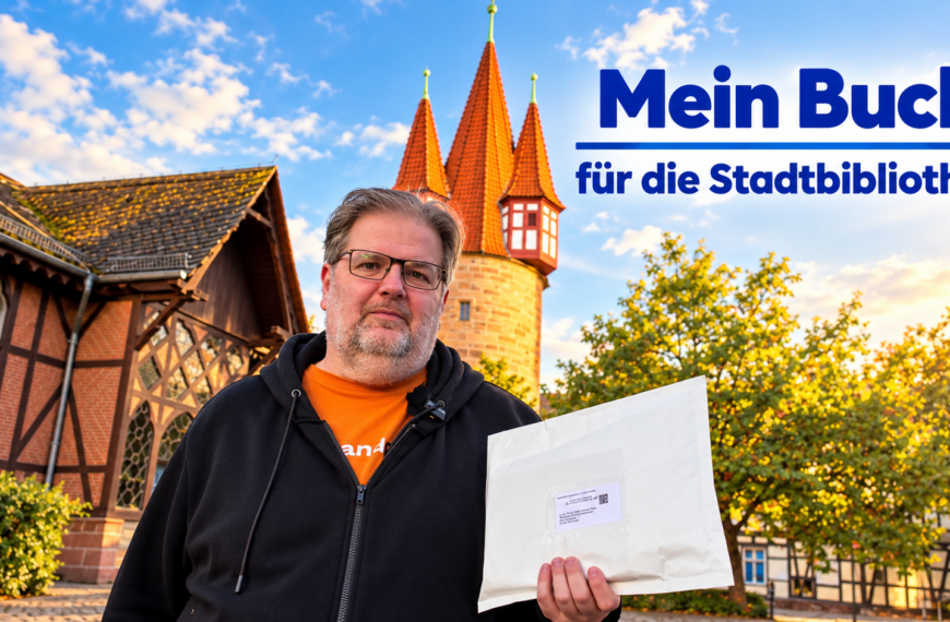 Bild zur Lieferung meines Buchs an die Stadtbiblothek